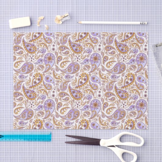 Klassieke Paarse en bruine  Paisley Pattern Tissuepapier (Craft)