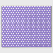 Klassieke Paarse en Witte Polka Dot Birthday Party Cadeaupapier (Vlak)