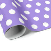 Klassieke Paarse en Witte Polka Dot Birthday Party Cadeaupapier (Rol Hoek)