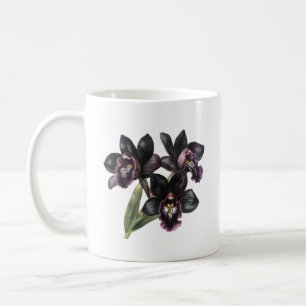 Klassieke  paarse en zwarte orchidee koffie mok