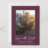 Klassieke Paarse foto Elegant bruiloft Save The Date (Voorkant)