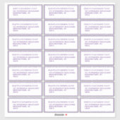 Klassieke paarse gastmailinglabels 21 per vel sticker (Vel)