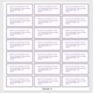 Klassieke paarse gastmailinglabels 21 per vel sticker
