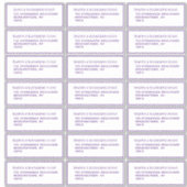 Klassieke paarse gastmailinglabels 21 per vel sticker (Voorkant)