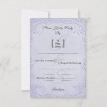 Klassieke Paarse Geblindeerde Bloem Bruiloft RSVP