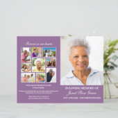 Klassieke Paarse Loving Memory Funeral Program (Staand voorkant)