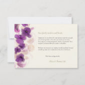 Klassieke Paarse orchideeën Gold Weddenschap Harte Bedankkaart (Achterkant)