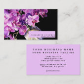 Klassieke Paarse Orchideeën Zwarte Visitekaartjes (Voorkant / Achterkant)