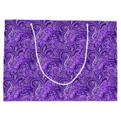 Klassieke Paarse Paisley Large Gift Bag Large Cadeautasje (Achterkant)