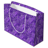 Klassieke Paarse Paisley Large Gift Bag Large Cadeautasje (Achterkant Gekanteld)