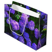 Klassieke Paarse Realistic Hydrangea Gift Bag Groot Cadeauzakje (Voorkant Gekanteld)