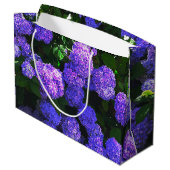 Klassieke Paarse Realistic Hydrangea Gift Bag Groot Cadeauzakje (Achterkant Gekanteld)