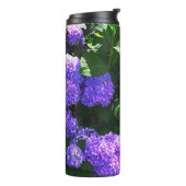 Klassieke Paarse Realistic Hydrangea Thermal Tumbl Thermosbeker (Gedraaid links)