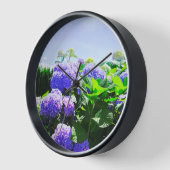 Klassieke Paarse Realistische Hortensia Muurklok (Hoek)