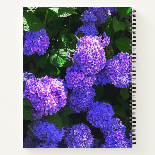 Klassieke Paarse Realistische Hortensia Spiral Not Notitieboek (Achterkant)