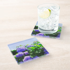 Klassieke Paarse Realistische Hydrangea Onderzette Glazen Onderzetter