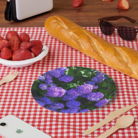 Klassieke Paarse Realistische Hydrangea Papier Bor Papieren Bordje (Picknick)