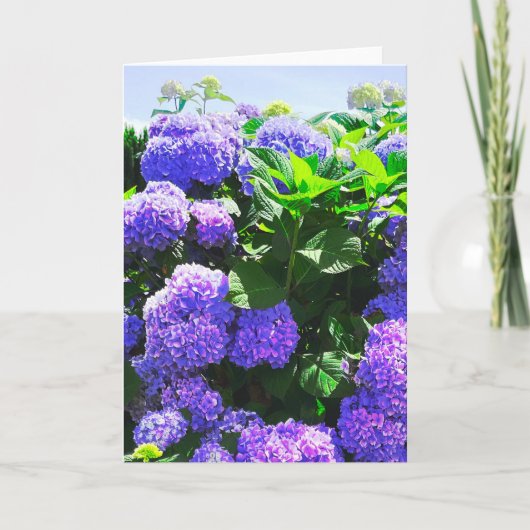 Klassieke Paarse Realistische Hydrangea Wenskaart Kaart (Voorkant)