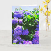 Klassieke Paarse Realistische Hydrangea Wenskaart Kaart (Gele Bloem)