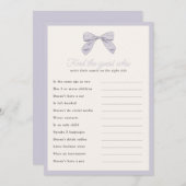 Klassieke Paarse strik Vind de Kaart van het gaste (Voorkant / Achterkant)