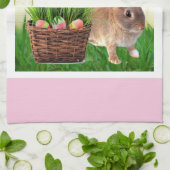 Klassieke paasbundel en feestdag mandje / Roze Theedoek (Gevouwen)