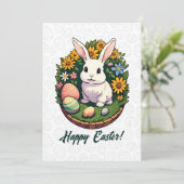 Klassieke paashaas illustratie. Fijne Pasen! Feestdagenkaart (Staand voorkant)