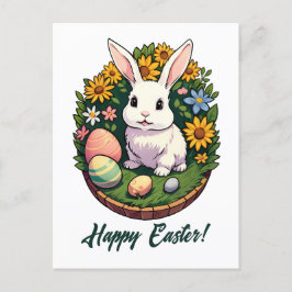 Klassieke paashaas illustratie. Fijne Pasen! Feestdagenkaart