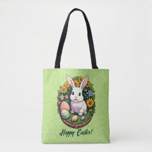 Klassieke paashaas illustratie. Fijne Pasen! Tote Bag