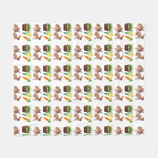 Klassieke Paashaas Knus Vakantie Fleece Deken (Voorkant (Horizontaal))