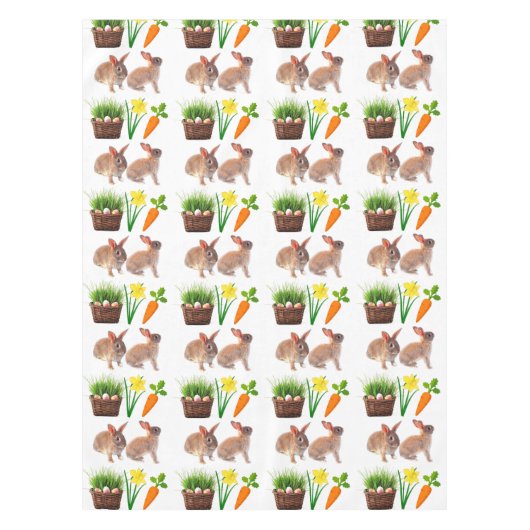 Klassieke Paaskonijn Collage Holiday Tafelkleed (Voorkant)