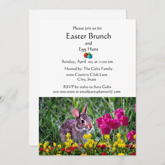 Klassieke Paasvakantie Familiebruiloft Kaart (Voorkant / Achterkant)