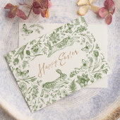 Klassieke Paaswaterverf Plat Vakantiekaart Feestdagenkaart