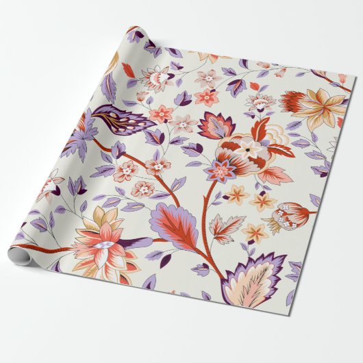 Klassieke paisley en fijn kant patroon, Perzisch p Cadeaupapier (Uitgerold)