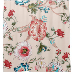 Klassieke paisley en fijn kant patroon, Perzisch p Douchegordijn