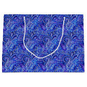 Klassieke Paisley Vibrant Blue Large Gift Bag Large Cadeautasje (Voorkant)