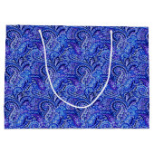 Klassieke Paisley Vibrant Blue Large Gift Bag Large Cadeautasje (Achterkant)