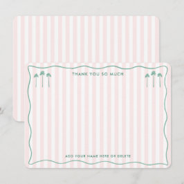 Klassieke Palm Springs Roze Groene Bruiloftsborrel Bedankkaart
