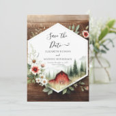 Klassieke Pampas Grass Barnyard Wedding Save The Date (Staand voorkant)