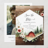 Klassieke Pampas Grass Barnyard Wedding Save The Date (Voorkant / Achterkant)