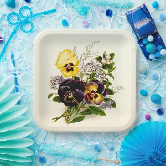 Klassieke Pansies Papieren Bordje (Feest)