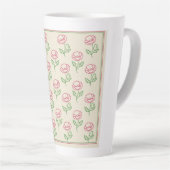 Klassieke Papaver Omlijning Rand Latte Mok (Rechterhoek)