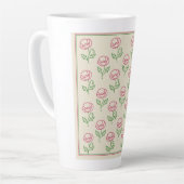 Klassieke Papaver Omlijning Rand Latte Mok (Linkerhoek)