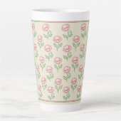 Klassieke Papaver Omlijning Rand Latte Mok (Voorkant)