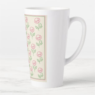 Klassieke Papaver Omlijning Rand Latte Mok
