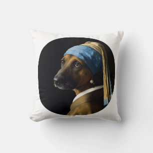 Klassieke Parel Portret-Geïnspireerde Duitse Herde Kussen