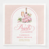 Klassieke Parels en Prosecco Bruidsdiner Servetten (Voorkant)