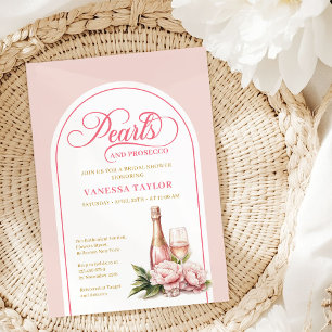 Klassieke parels en prosecco bruiloft feest lay-ou kaart