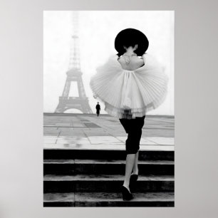 Klassieke Parijse mode fotografie print, Eiffel Poster