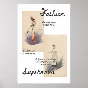 Klassieke Parijse Mode Illustratie Print –
