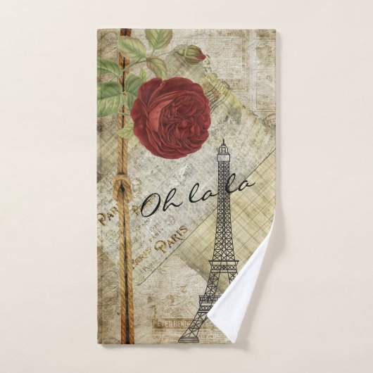  klassieke Parijzenstijl - rode roze Bad Handdoek (Handdoek)